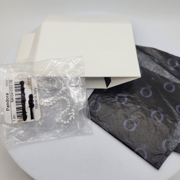 Pandora Sparkling Heart Tennis Bracelet 590041c01-16Sterling silver NWT - Picture 5 of 6